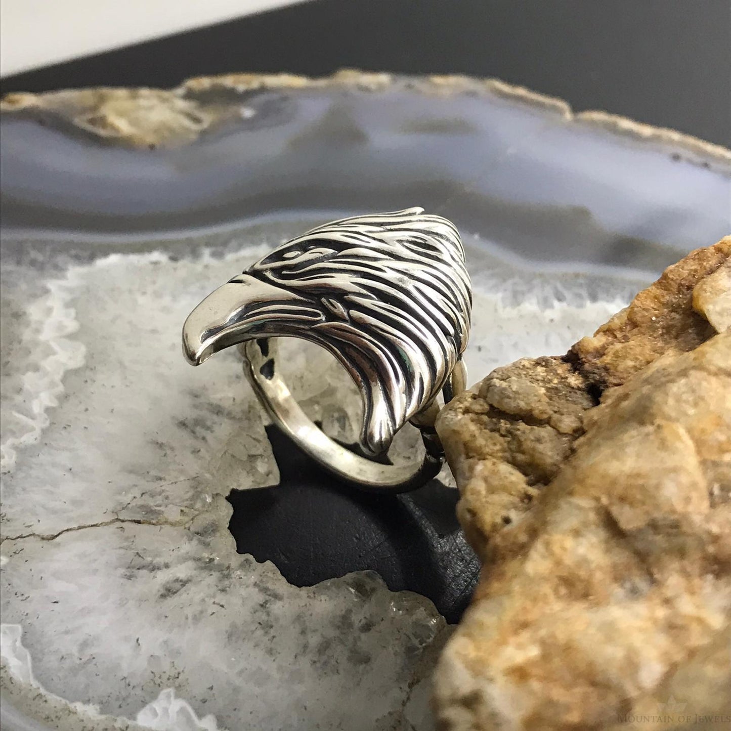 Carolyn Pollack Sterling Silver Eagle Head Ring Size 12 For Men