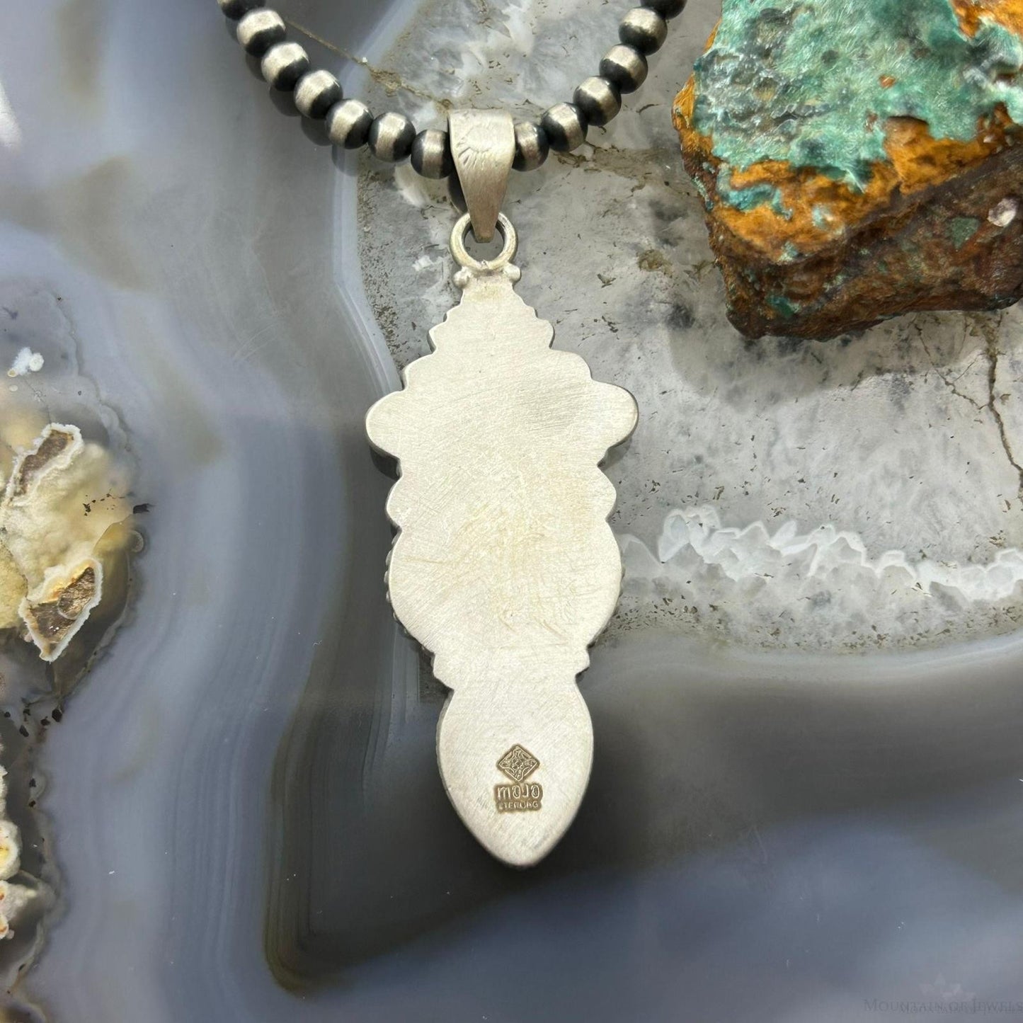 Sterling Silver Southwestern Style 3 Sonora Gold Turquoise Decorated Pendant For Women #2