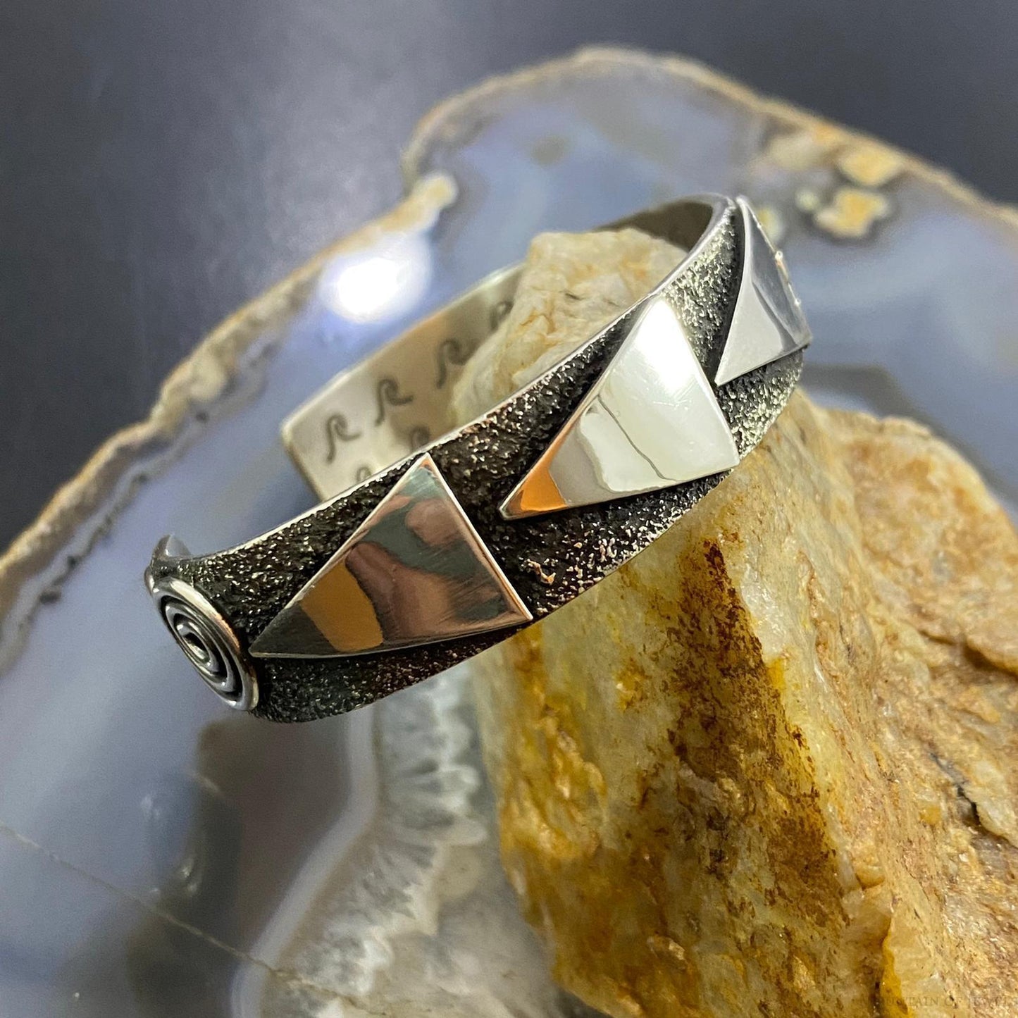 Alex Sanchez Native American Sterling Silver Petroglyph Bracelet For Women #4