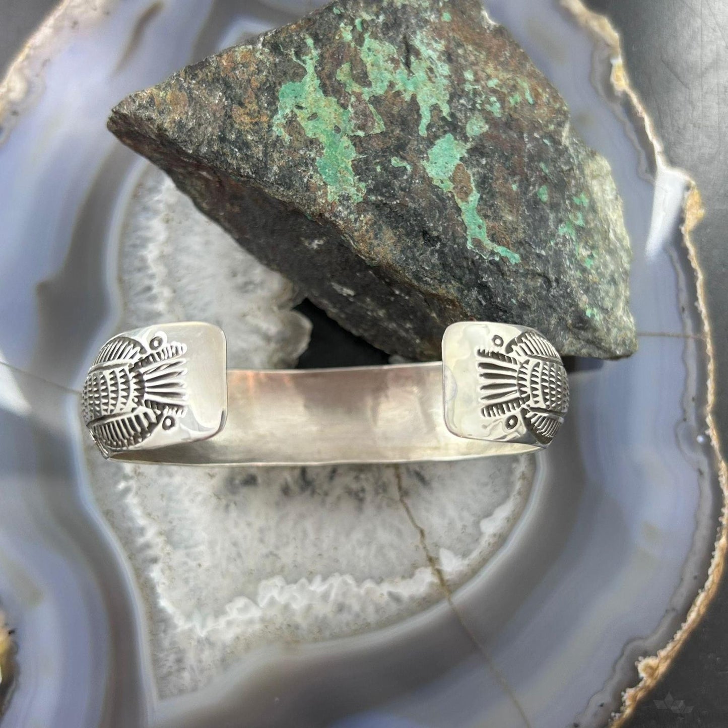 Grace Silver Native Americn Sterling Silver Turquoise & Coral Row Bracelet For Women