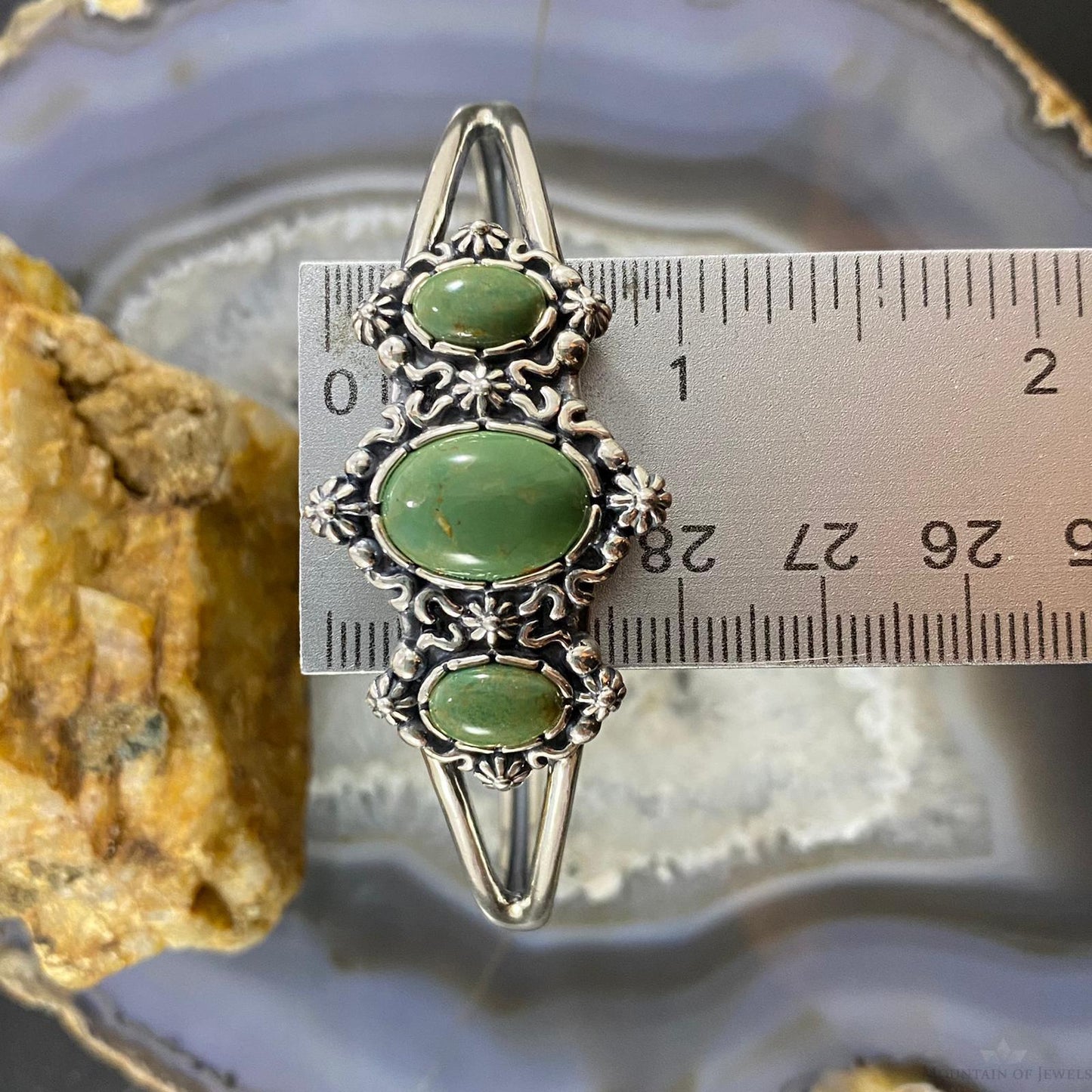 Carolyn Pollack Vintage Southwestern Style Sterling Silver Turquoise Decorated Bracelet