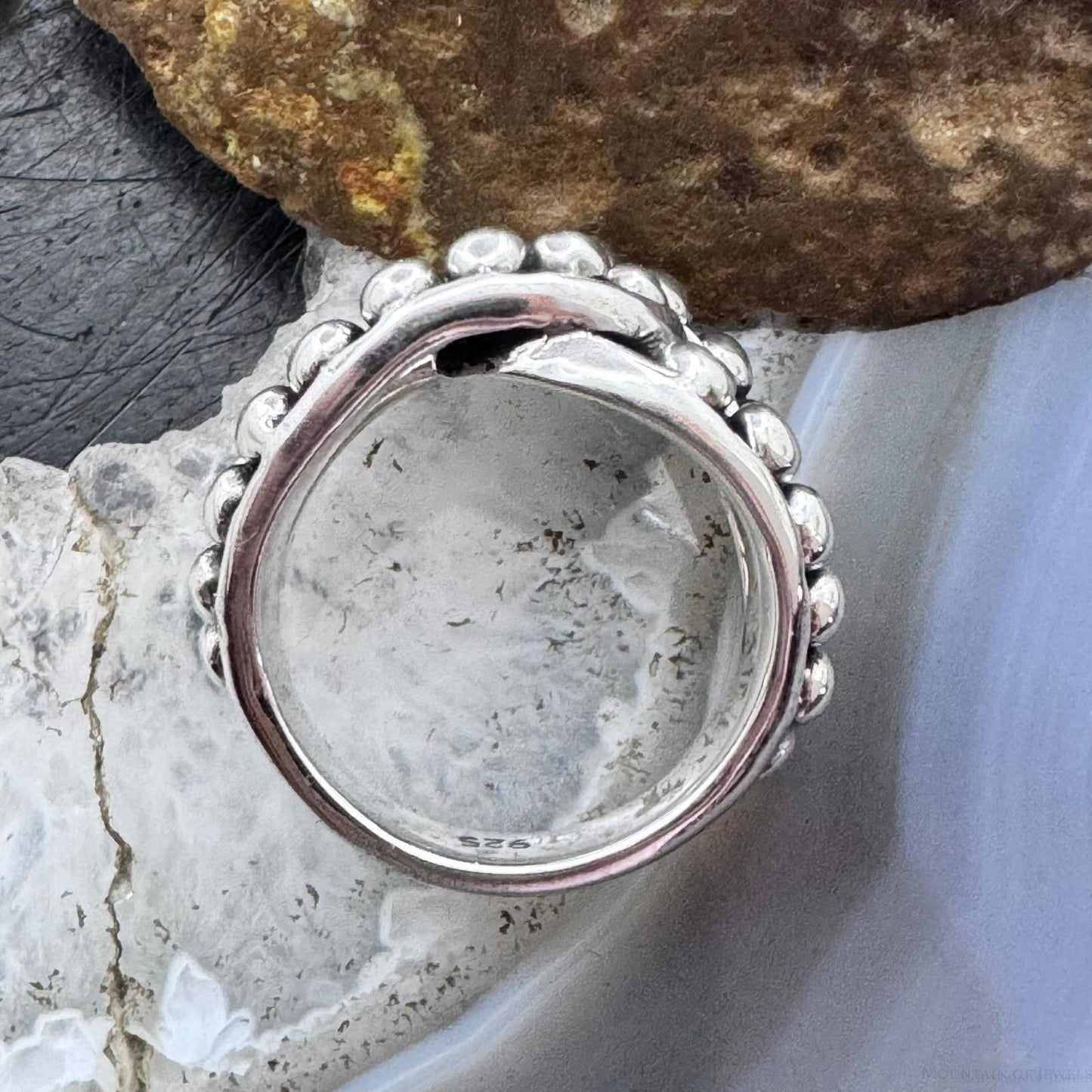 Sterling Silver Intertwined Balls Pattern Fashion Ring For Women,Taxco Mexico