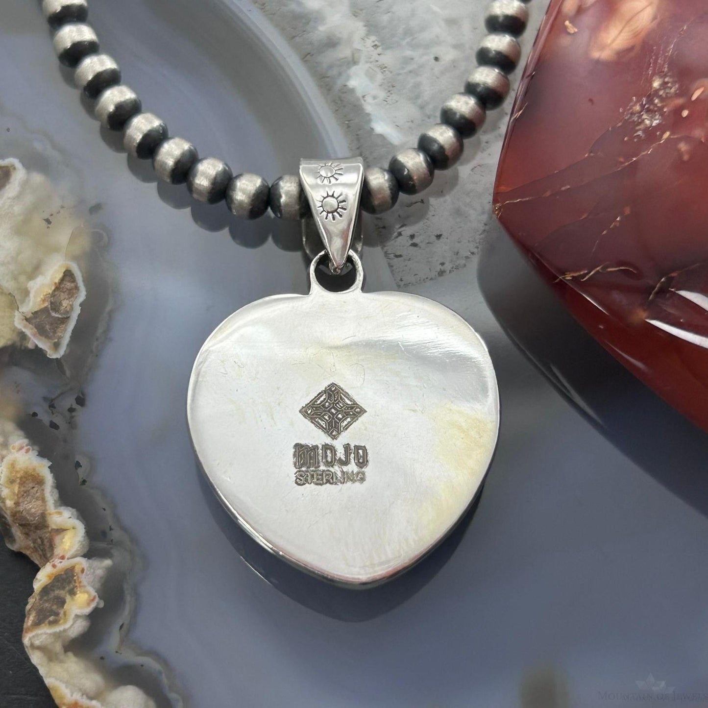 Sterling Silver Southwestern Style Charoite Decorated Heart Pendant For Women