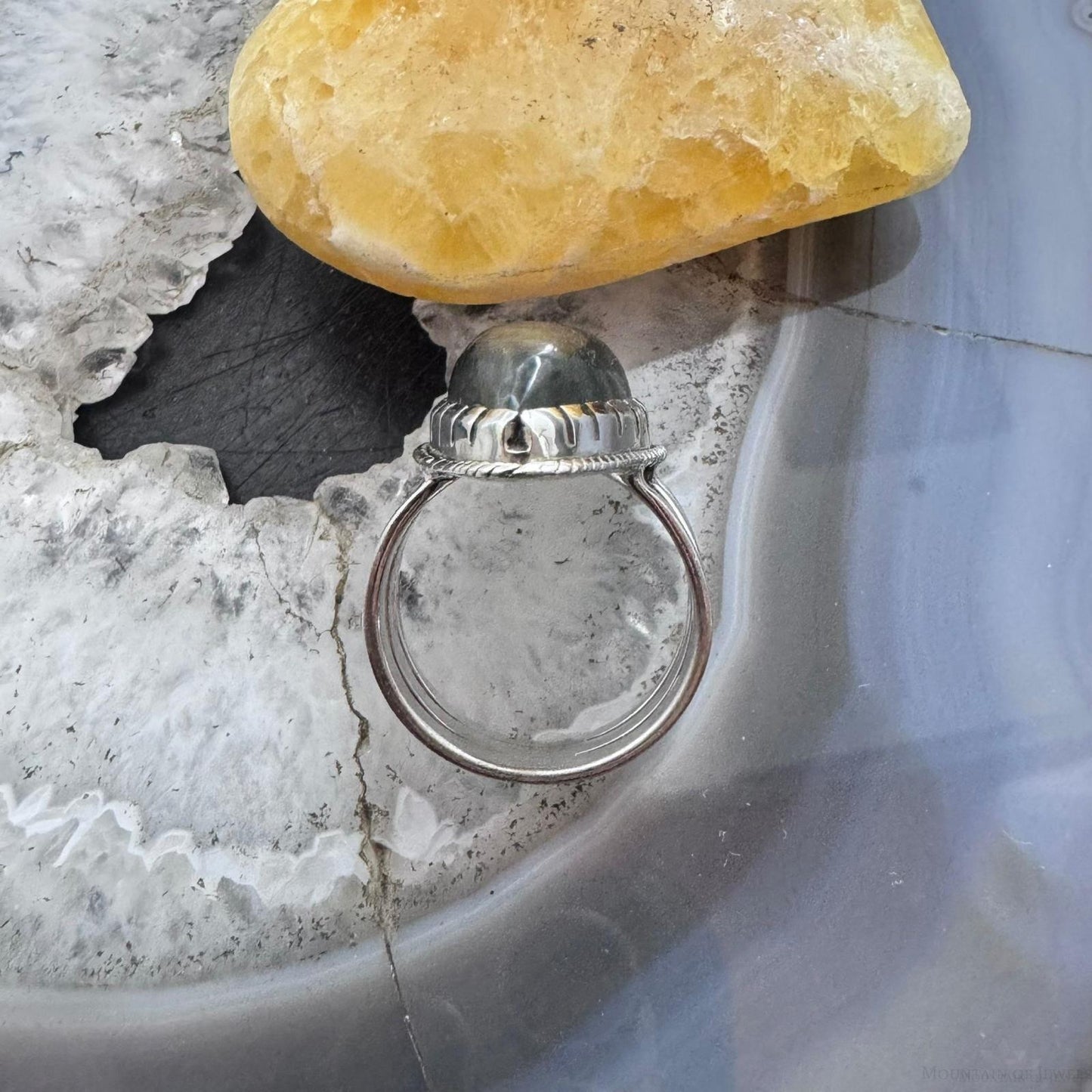 Sterling Silver Southwestern Style Teardrop Labradorite Ring Size 7 For Women