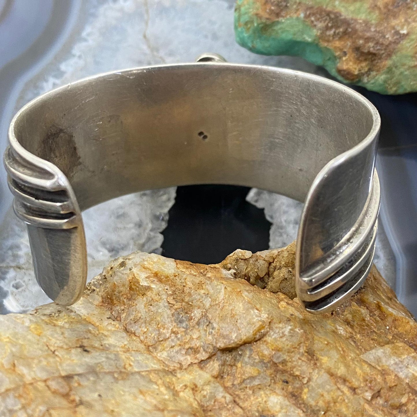 Native American Silver Chunky Turquoise Bracelet For Women