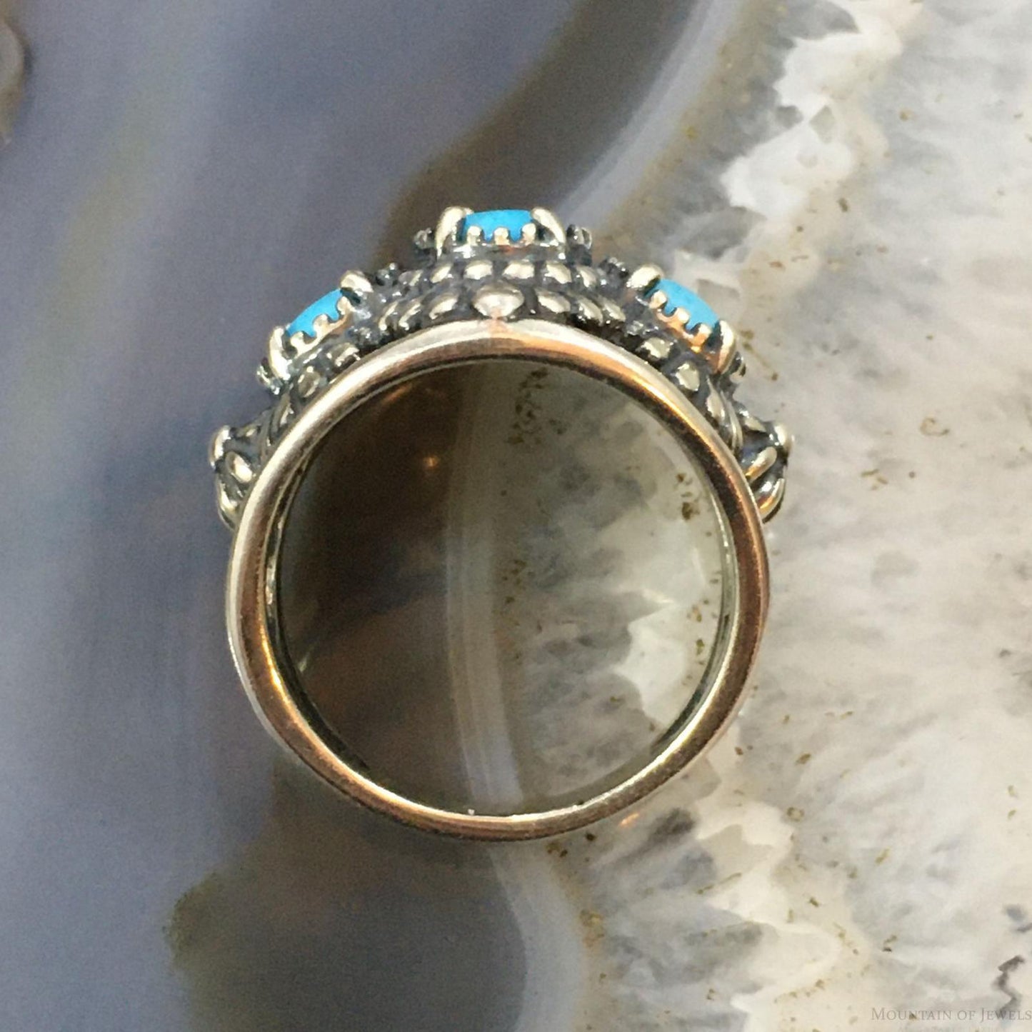 Carolyn Pollack Vintage Southwestern Style Sterling Silver Sleeping Beauty Turquoise Ring For Women