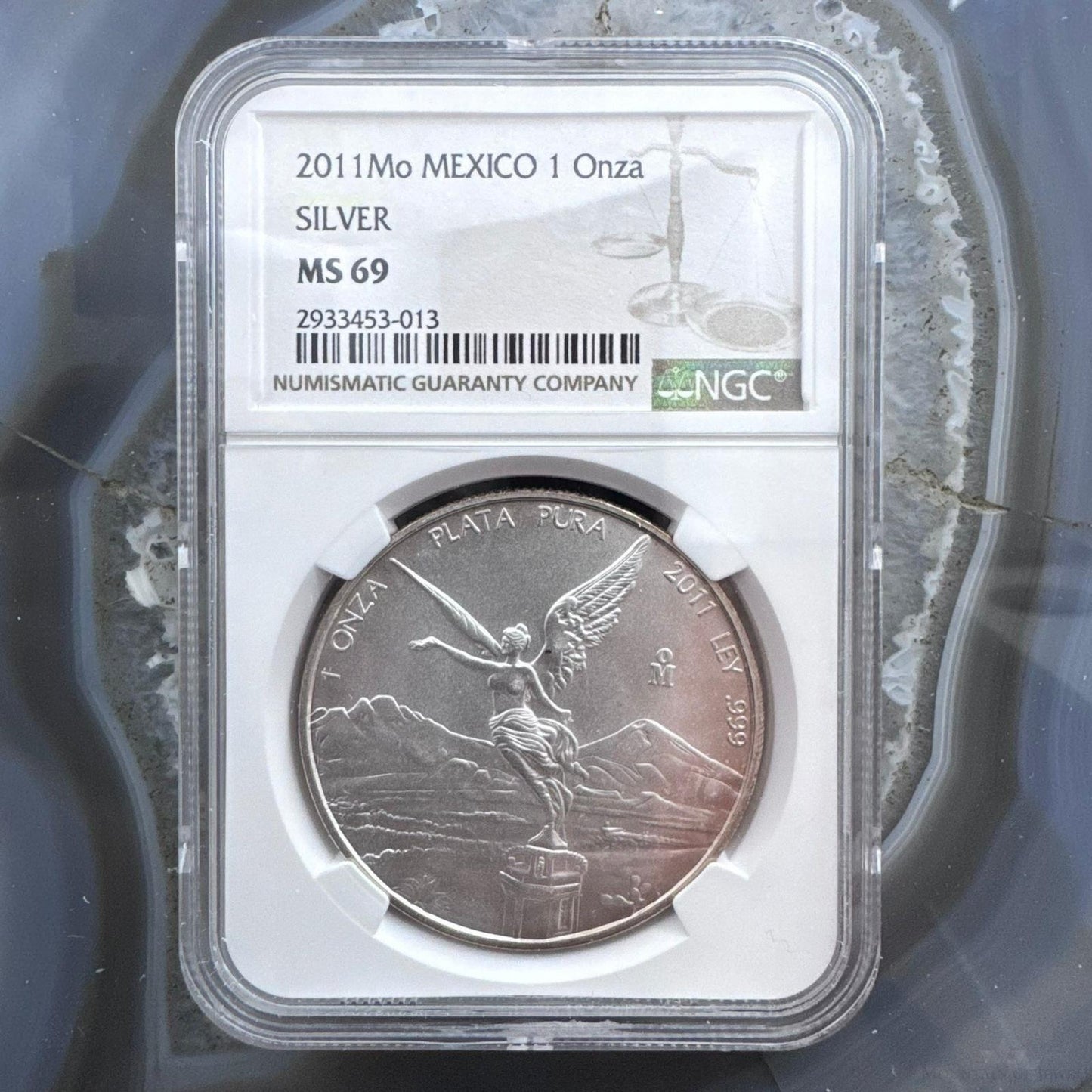 2011 Mexico One Ounce .999 Fine Silver NGC MS69 #013 SOME TONNING