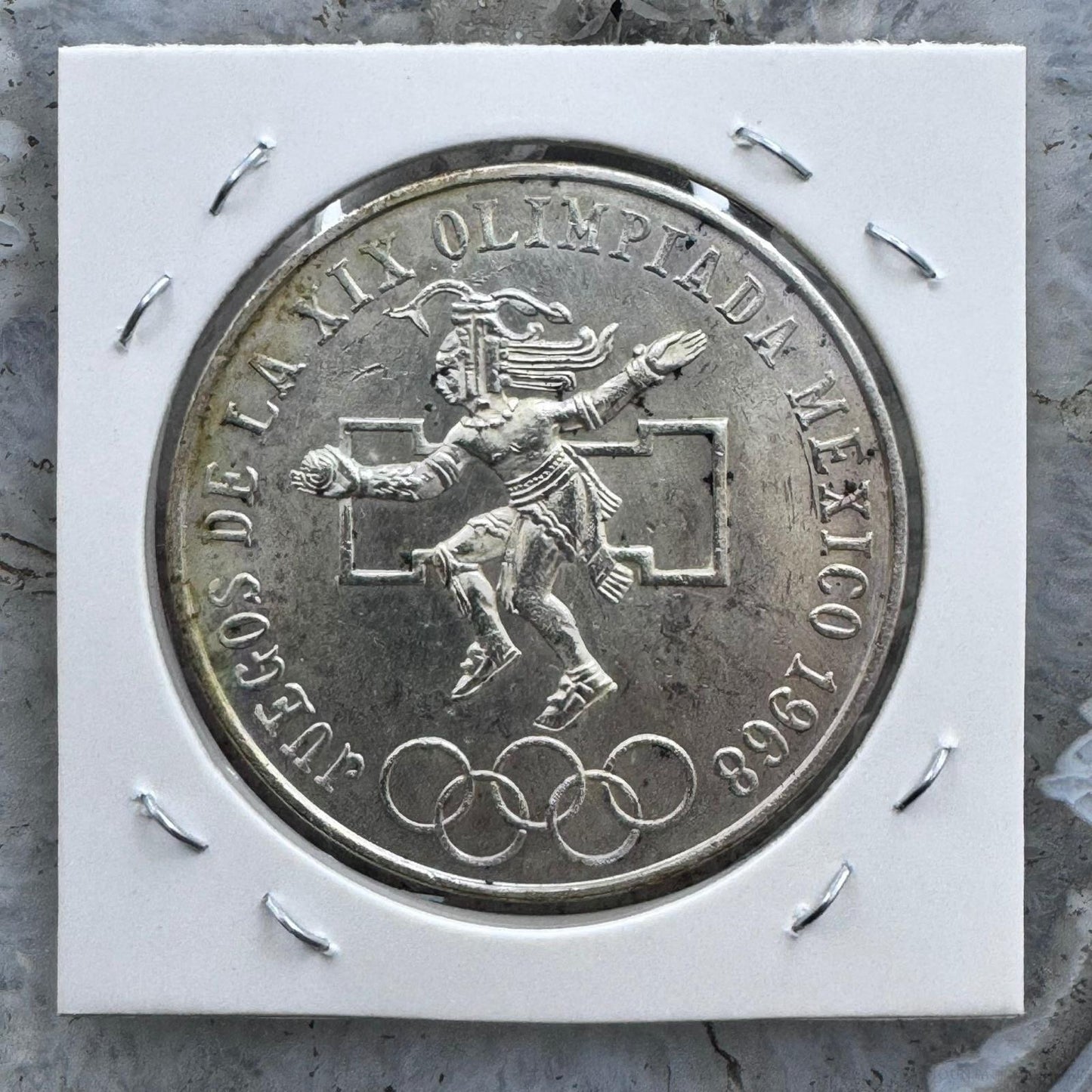 1968 Mexico 72% Silver Olympic Games 25 Pesos VF-XF #61425-1U