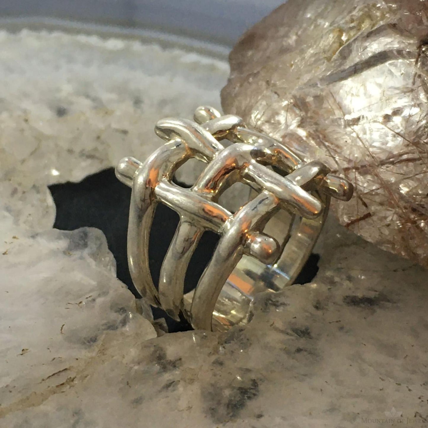 Carolyn Pollack Southwestern Style Sterling Silver Lattice Ring For Women