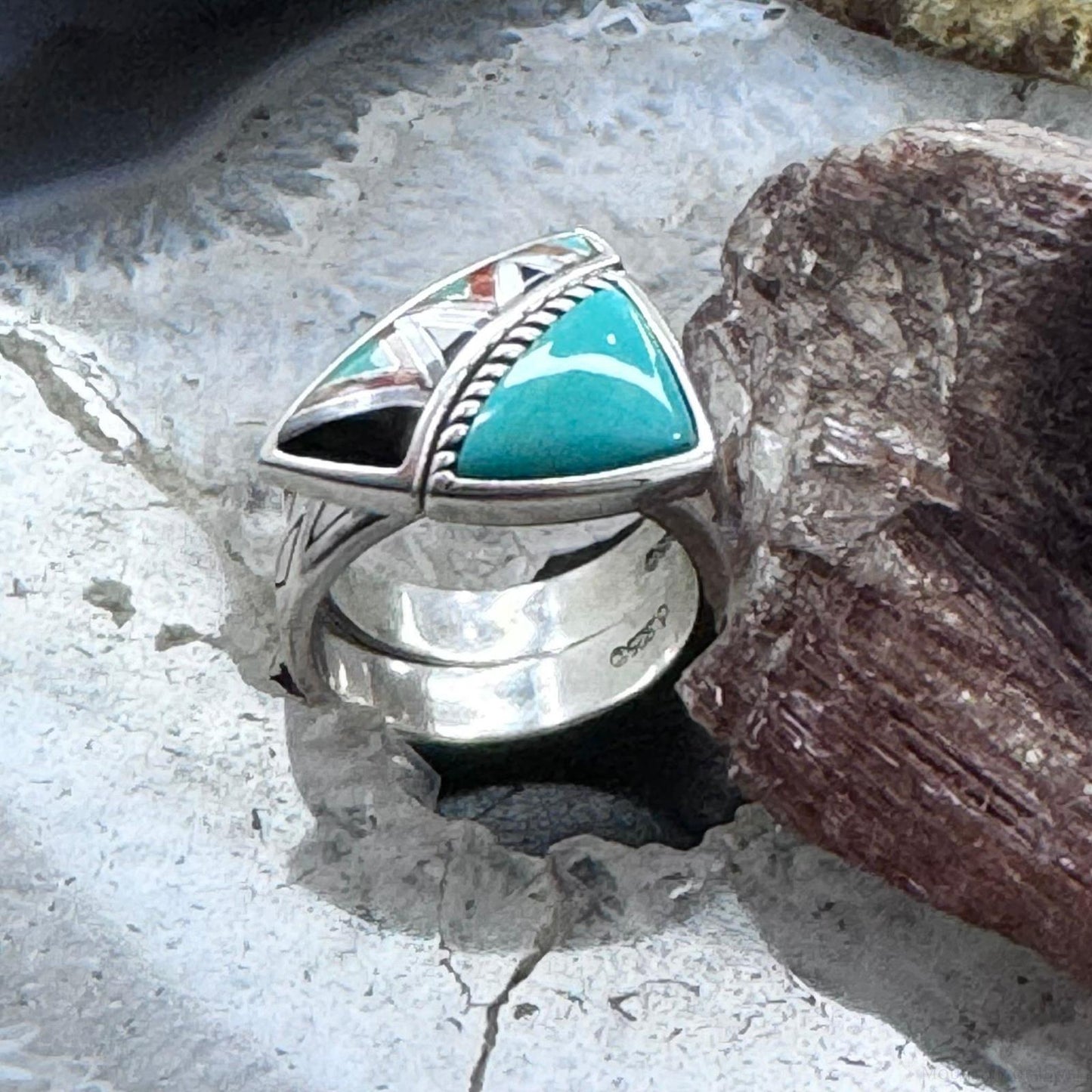 Carolyn Pollack Sterling Silver Turquoise & Multistone Inlay Stackable Rings For Women