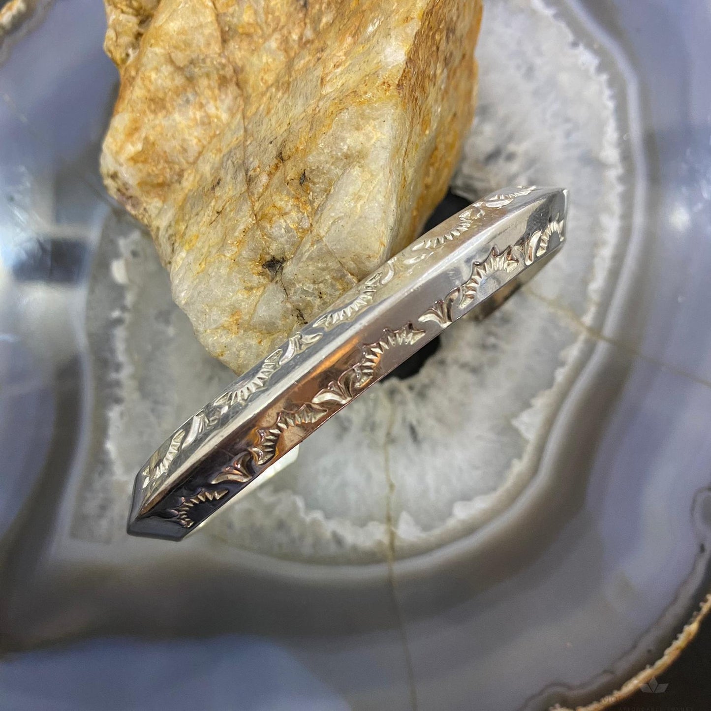 Jimmy Calabaza Vintage Native American Sterling Carinated Bracelet For Women