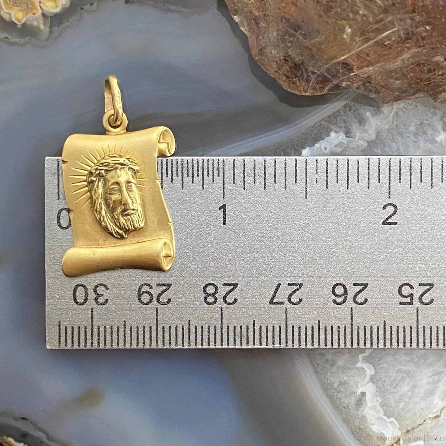 14K Yellow Gold Jesus and the Holy Scrolls Unisex Pendant