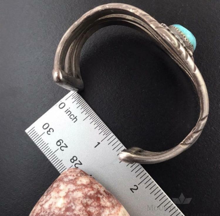 Silver Native American Heavy Turquoise Split Shank Unisex Bracelet Cuff