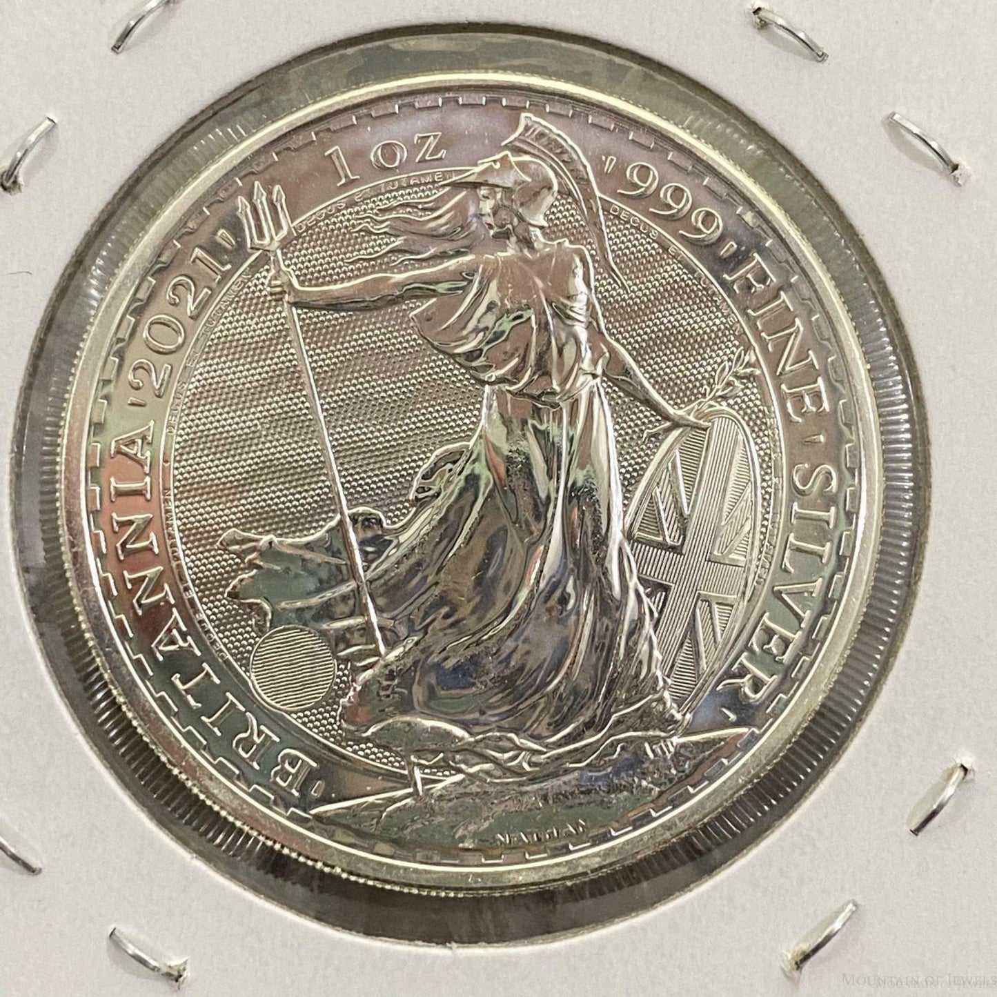 2021 UK 1.0 Ounce Britania 2 Pounds .9999 Fine Silver BU #13122-6