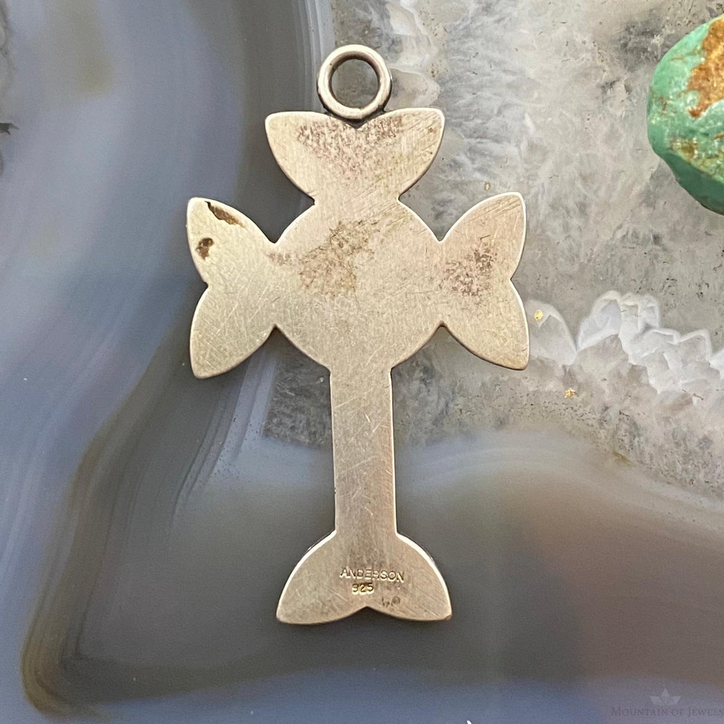 Vintage Signed Anderson Sterling Silver Overlay Celtic Cross Unisex Pendant