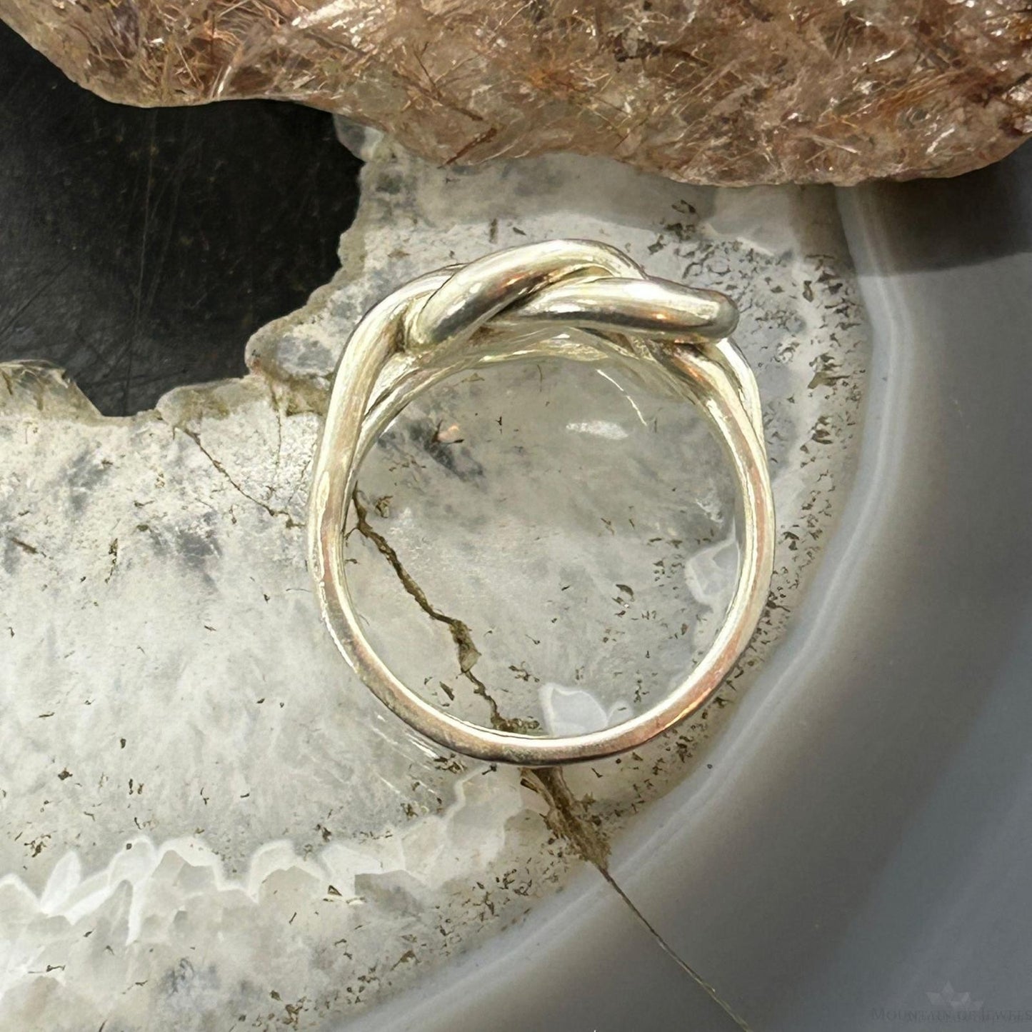 Sterling Silver Double Knotted Modern Ring For Women, Taxco Mexico