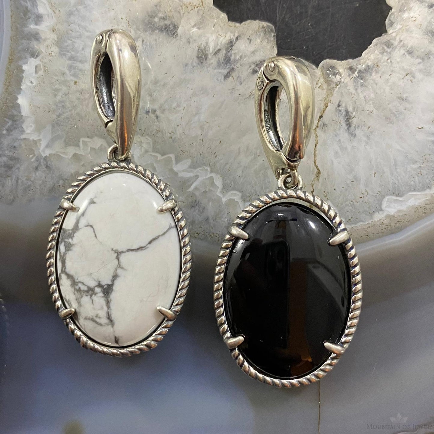Carolyn Pollack Vintage Southwestern Style Sterling Double Sided Stone Pendant