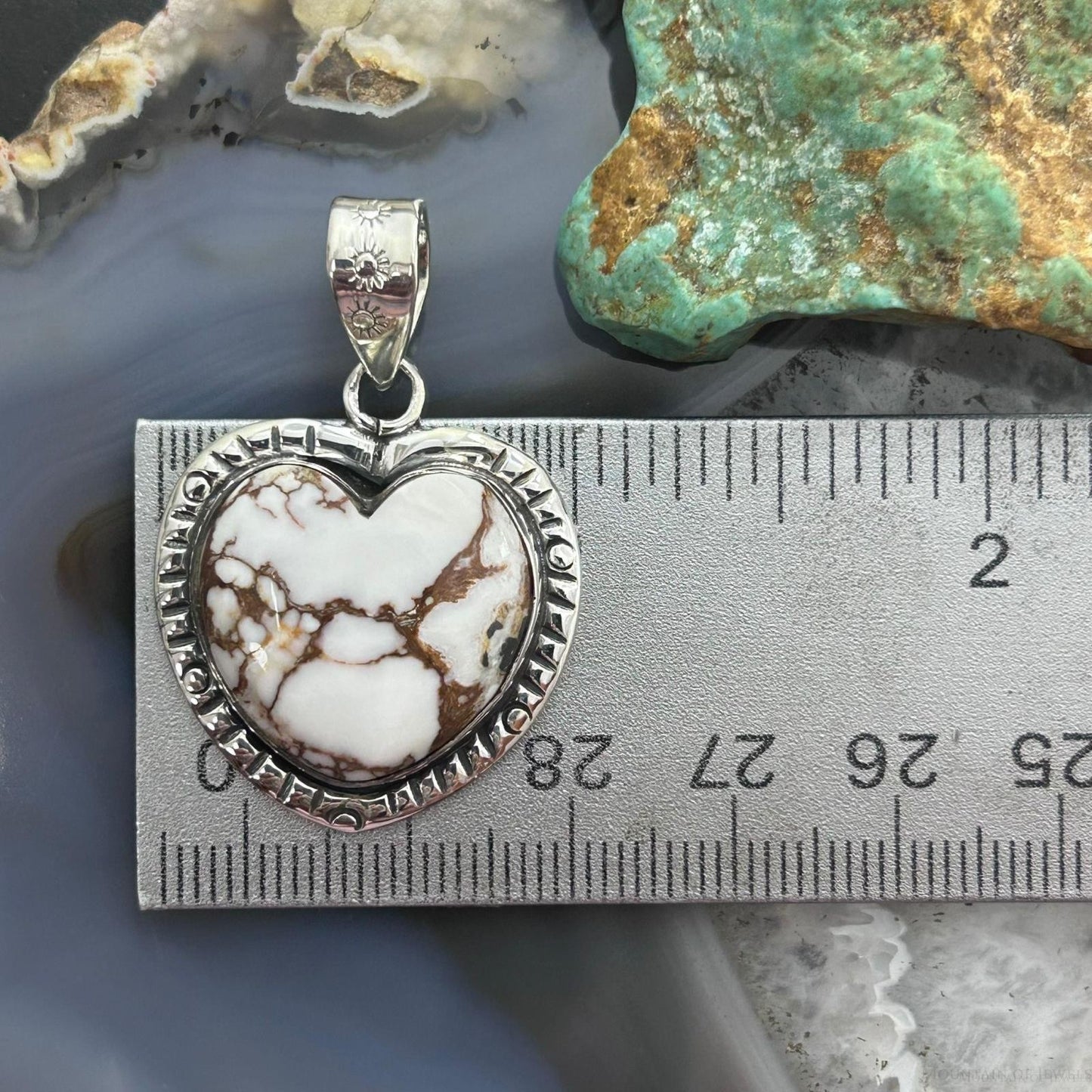 Sterling Silver Southwestern Style Wild Horse Heart Pendant For Women