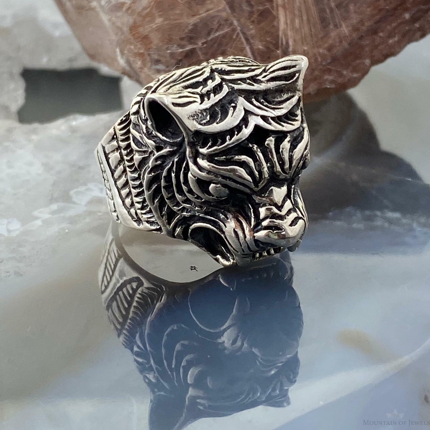 Sterling Silver Animal Ring Size 8 Men/Women 17.8 gr For Biker/ Rock N Roll