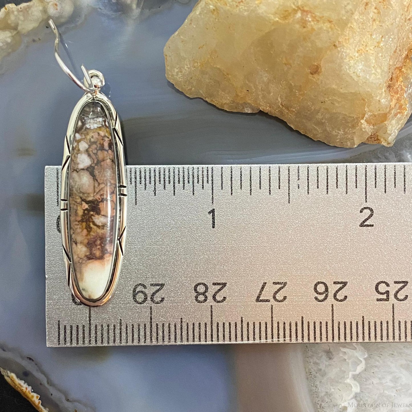 Native American Sterling Silver Marquise Wild Horse Dangle Earrings For Women