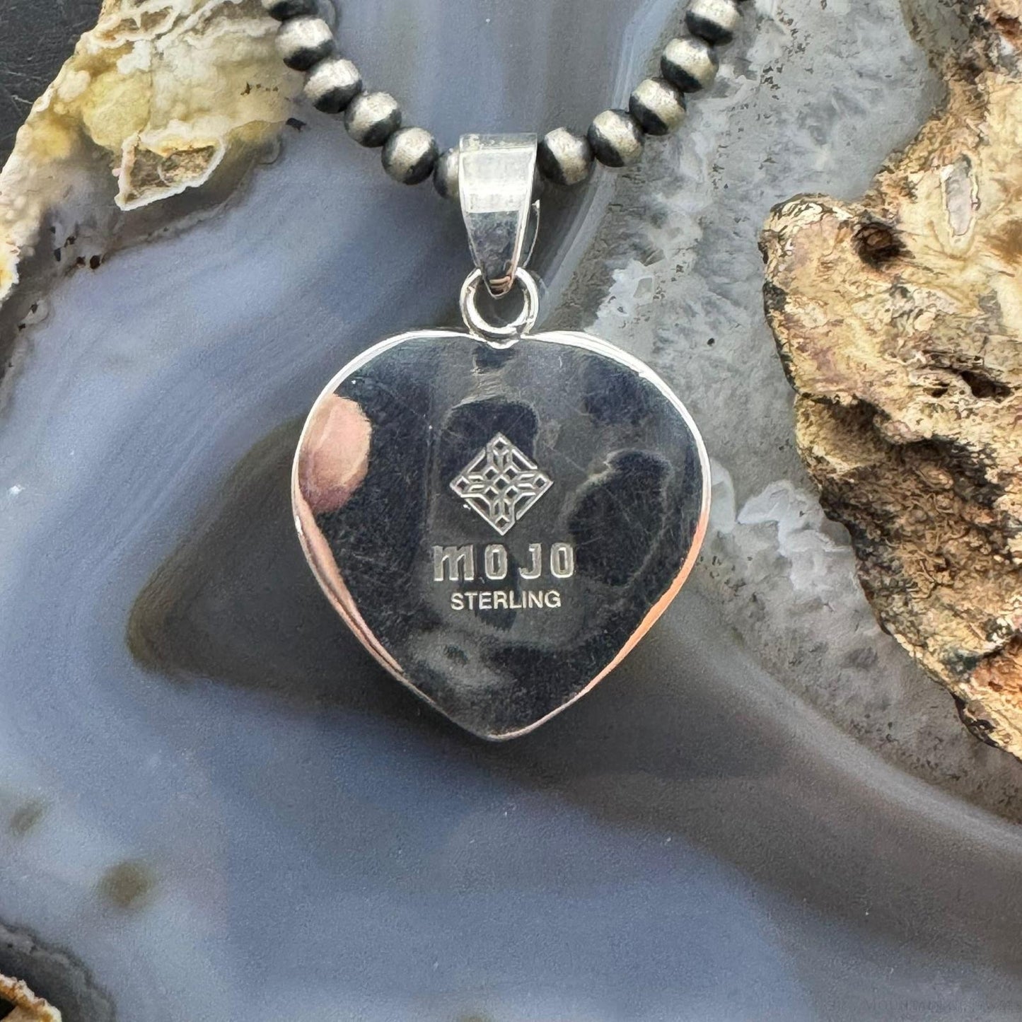 Sterling Silver Southwestern Style Wild Horse Heart Shape Pendant For Women