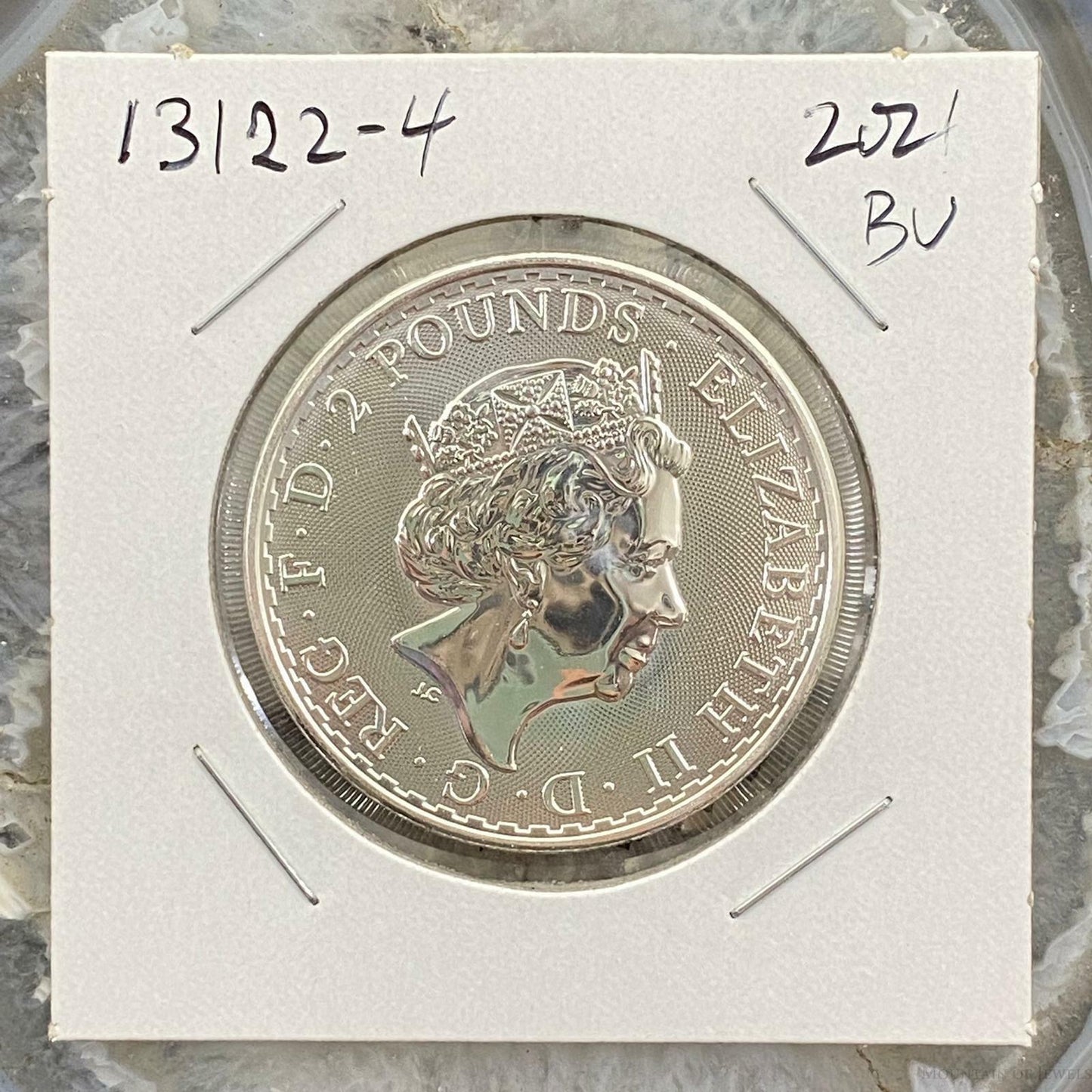 2021 UK 1.0 Ounce Britania 2 Pounds .9999 Fine Silver BU #13122-4