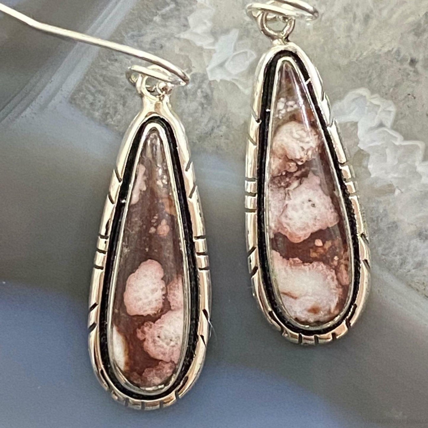 Native American Sterling Silver Teardrop Wild Horse Earrings For Women