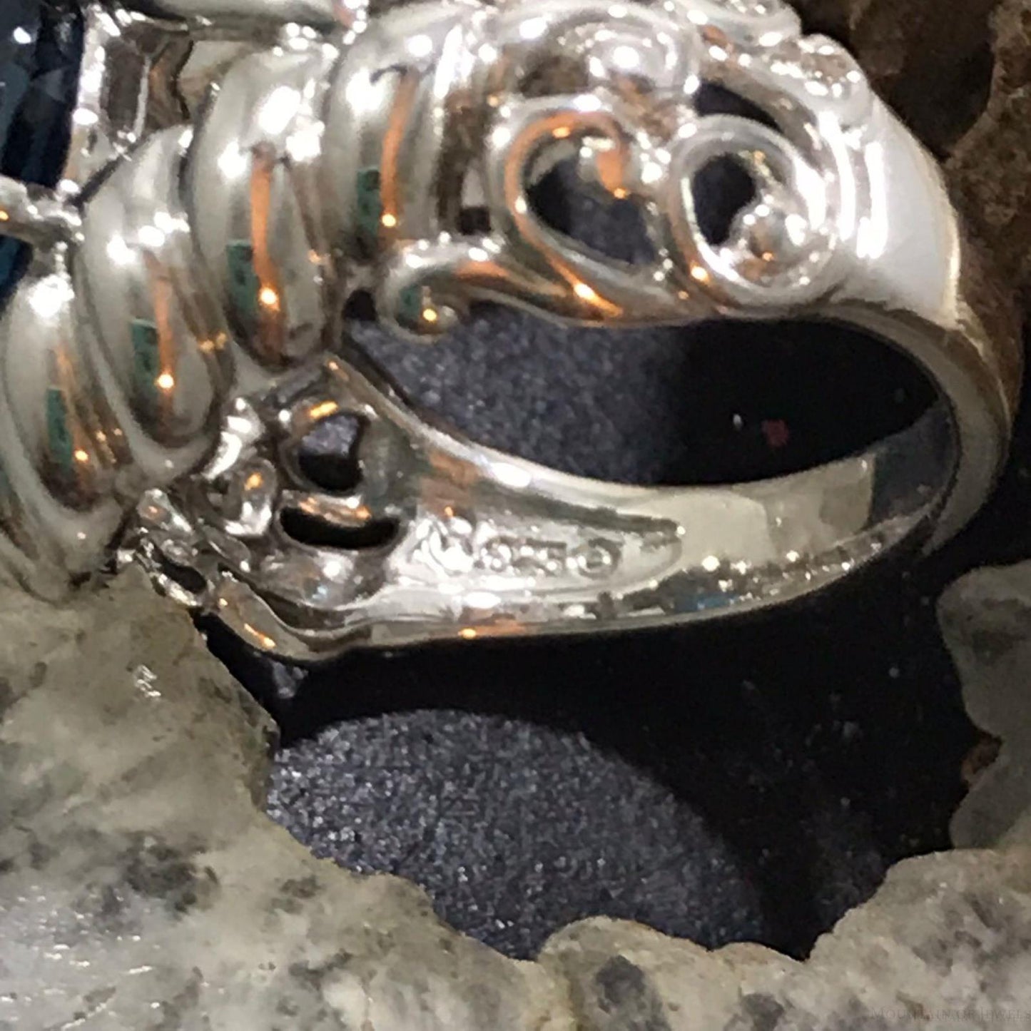 Carolyn Pollack Sterling Silver Oval Faceted London Blue Topaz Ring Size 8.25 For Women