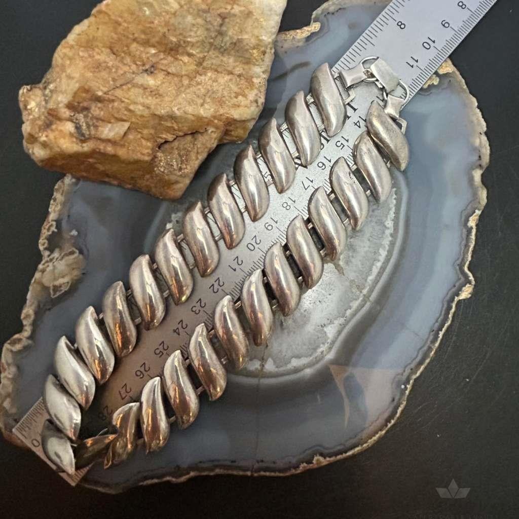 Vintage Sterling Silver Leaf Style 15" Linked Necklace For Women