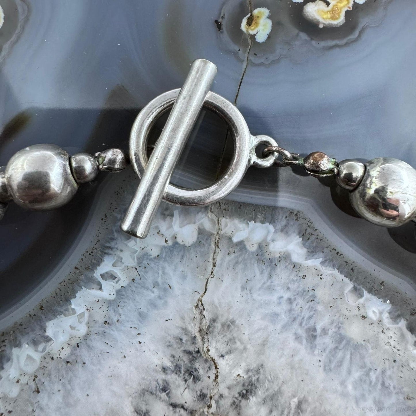 Silver Southwestern Style Rounded Beads 14" Necklace For Women
