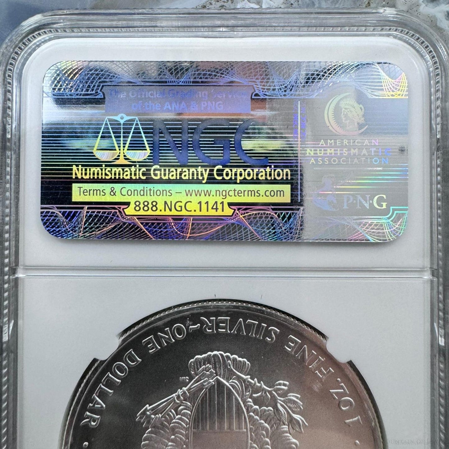 2003 US 1.0oz .999 Fine Silver American Silver Eagle NGC MS69 #3685628-116EX