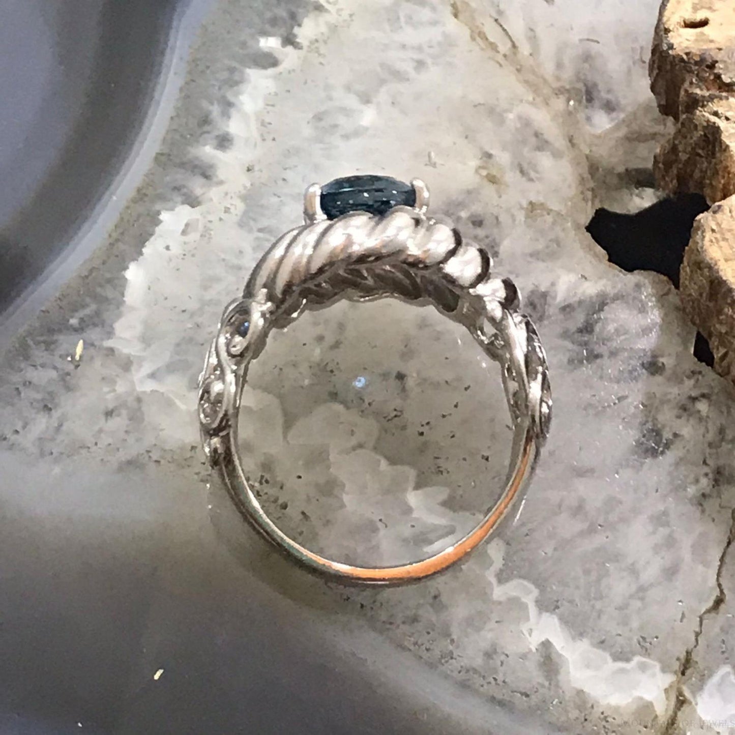 Carolyn Pollack Sterling Silver Oval Faceted London Blue Topaz Ring Size 8.25 For Women