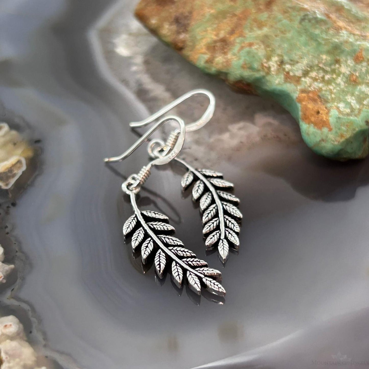 Sterling Silver Leaf Design Fashion Dangle Earrings For Women