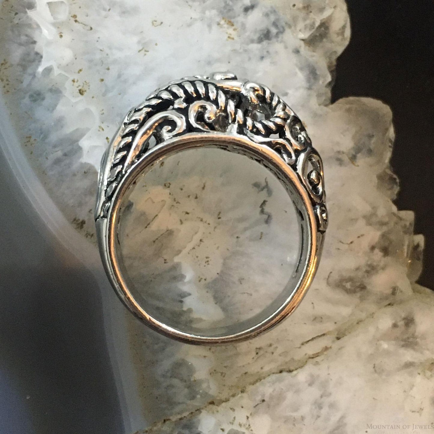 Carolyn Pollack Southwestern Style Sterling Silver Decorated Dome Ring For Women