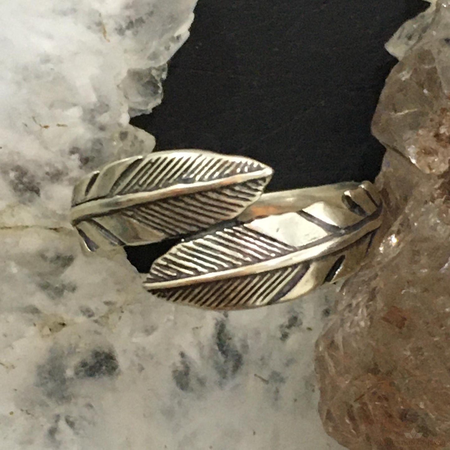 Carolyn Pollack Southwestern Style Sterling Silver Double Feather Ring For Women