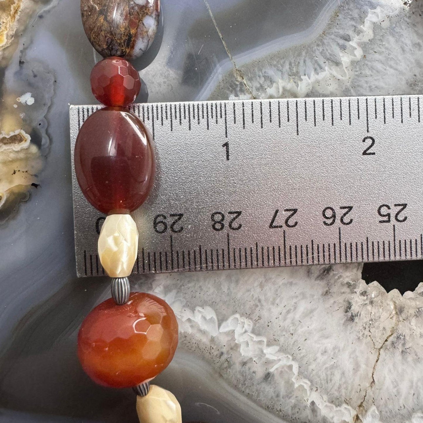 Carolyn Pollack Sterling Silver Multi Earthtone Gemstone Beaded Necklace For Women