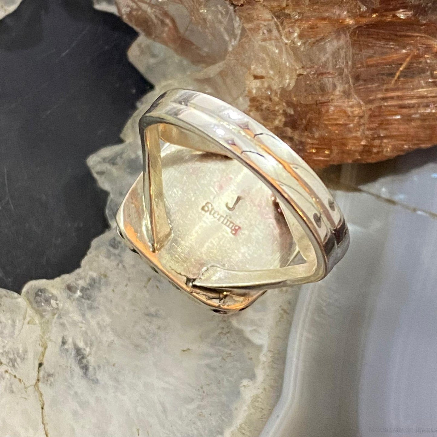 Native American Sterling Silver Purple Spiny Oyster Bar Ring Sz 9.25 For Women