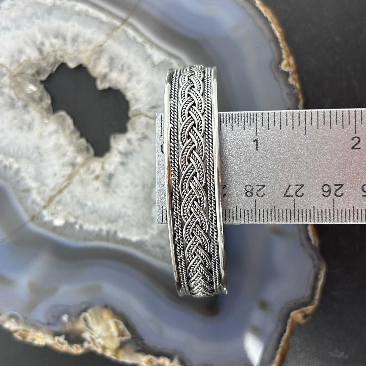 Sterling Silver Flexible & Adjutable Decorated Braided Fashion Bracelet For Women #1