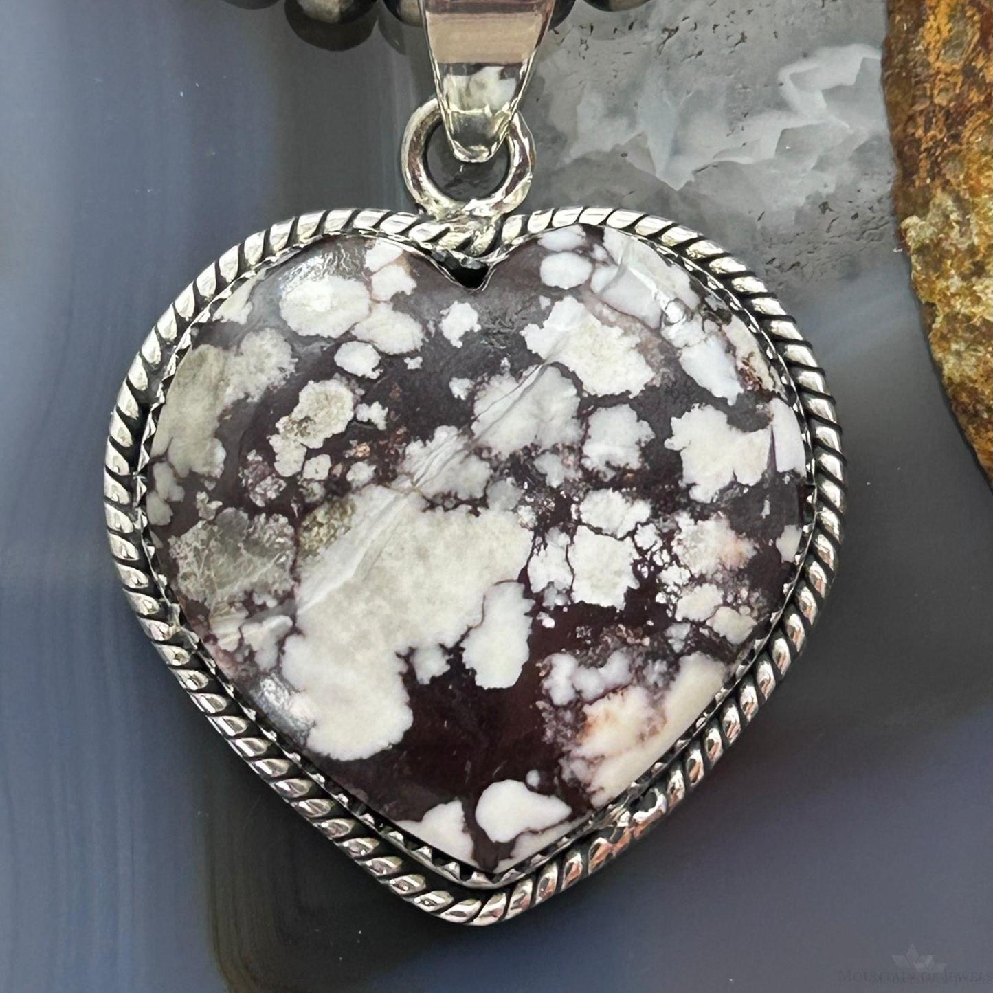 Sterling Silver Southwestern Style Wild Horse Heart Pendant For Women #1