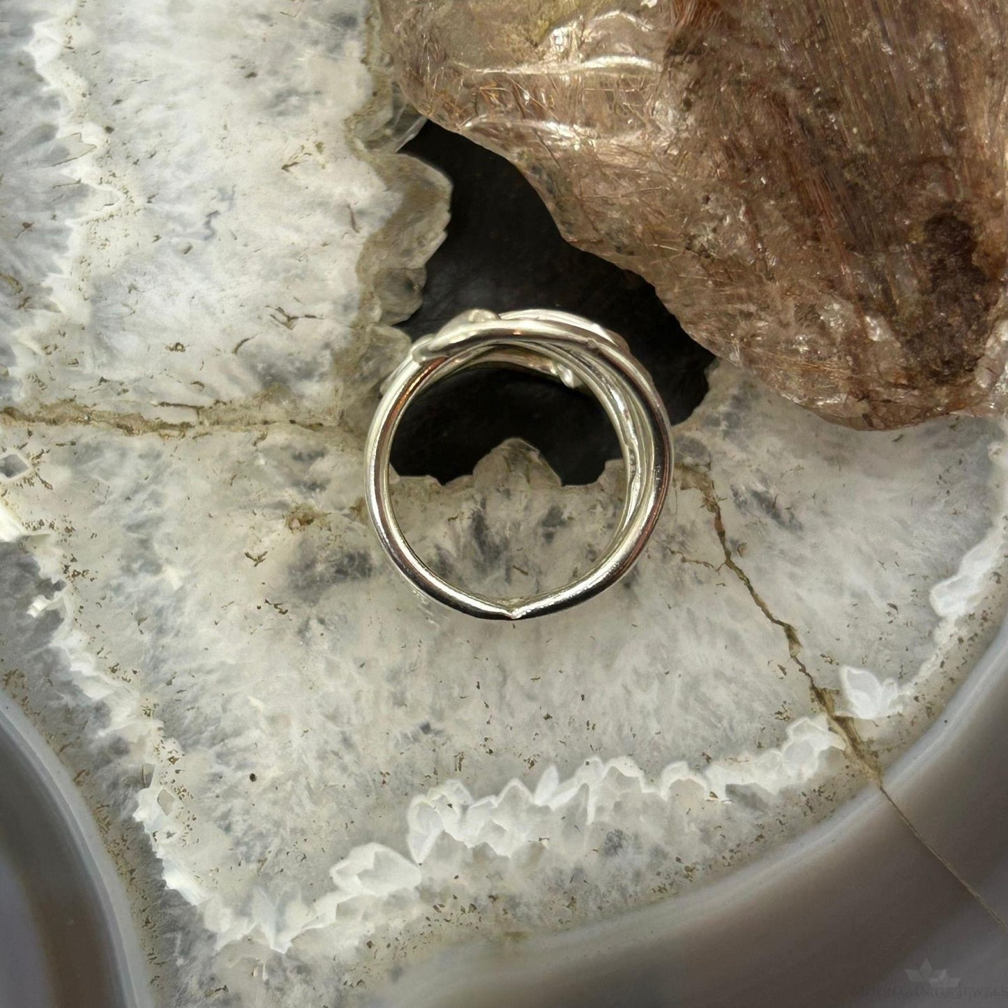 Sterling Silver Modern Swirl Looped Band Fashion Ring For Women, Taxco Mexico
