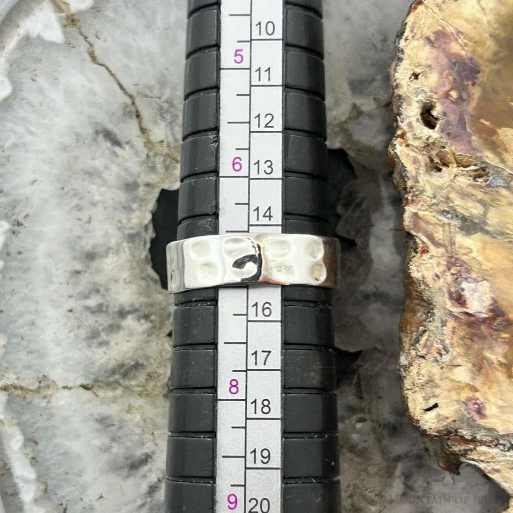 Sterling Silver Southwestern Style Rectangle Thulite Ring Size 7 For Women