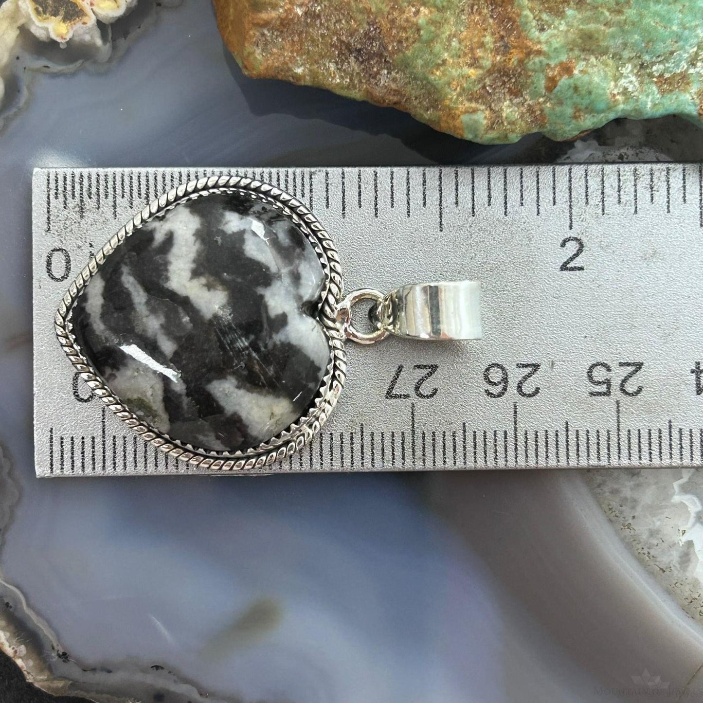 Sterling Silver Southwestern Style White Buffalo Heart Pendant For Women