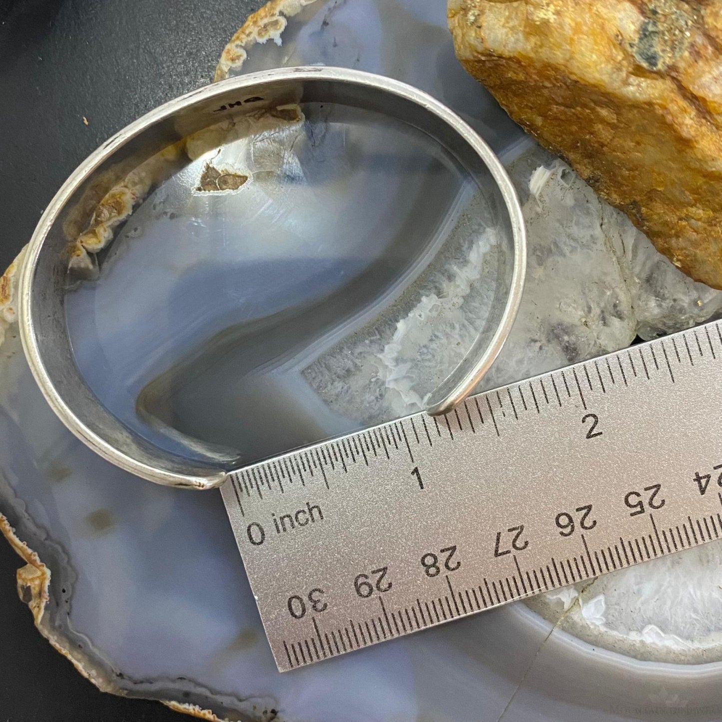 Joe H. Quintana Vintage Native American Silver Overlay Bracelet For Women #2