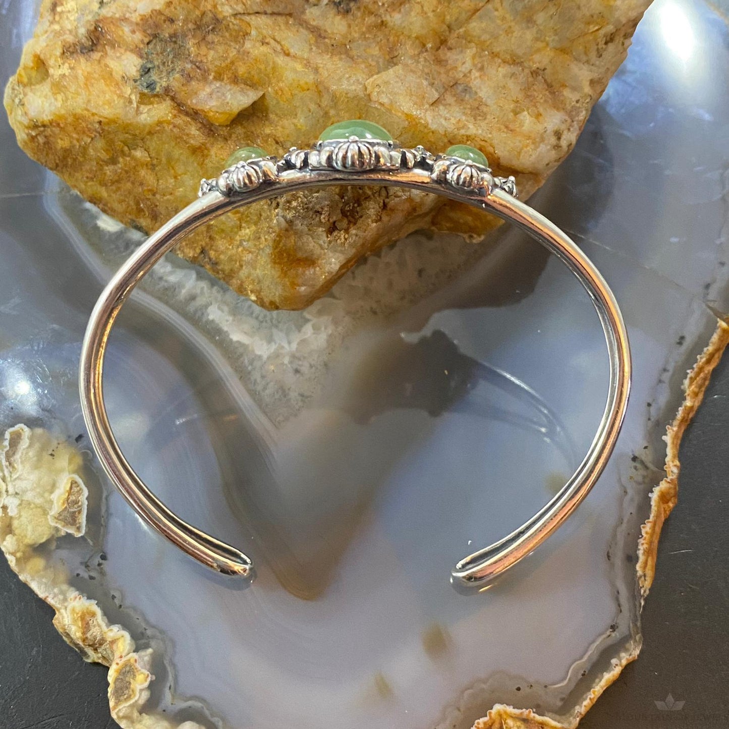 Carolyn Pollack Vintage Southwestern Style Sterling Silver Turquoise Decorated Bracelet