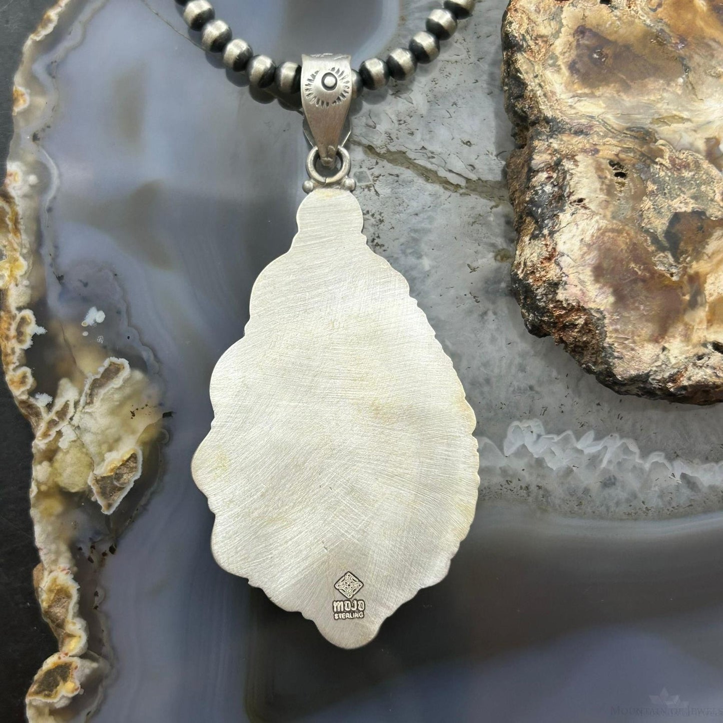 Sterling Silver Southwestern Style Teardrop Ruby Zoisite Decorated Pendant For Women