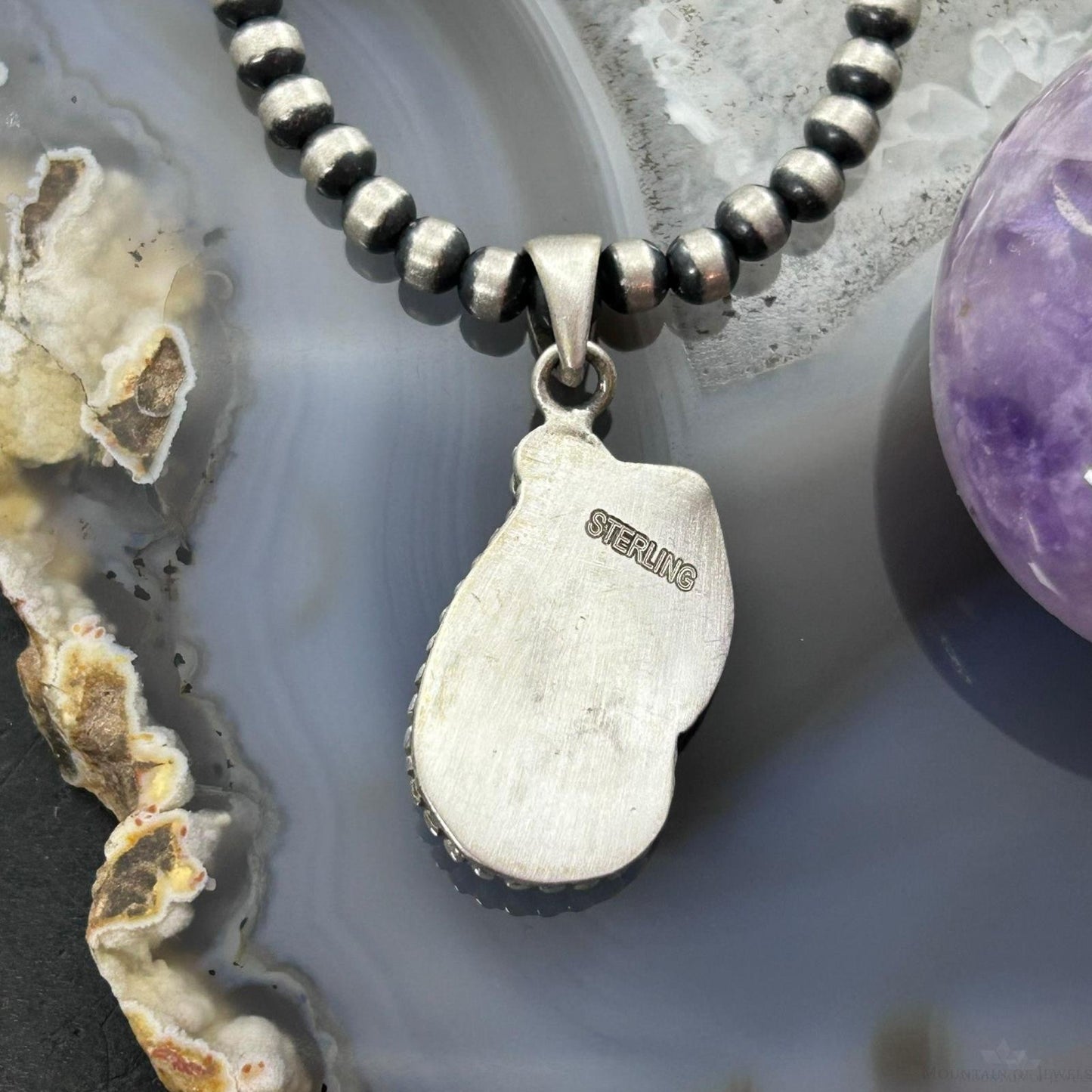 Sterling Silver Southwestern Style Teardrop Golden Hill Turquoise Leaves Pendant For Women #3