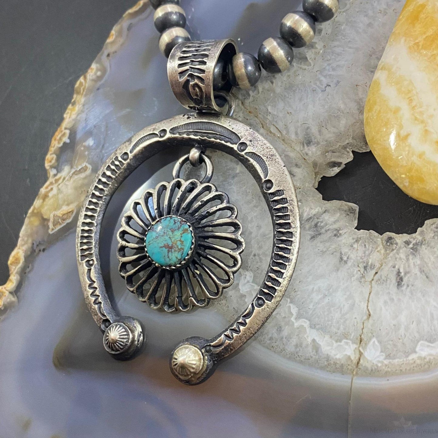 Eva & Linberg Billah Sterling Silver Turquoise Decorated Naja Unisex Pendant #31