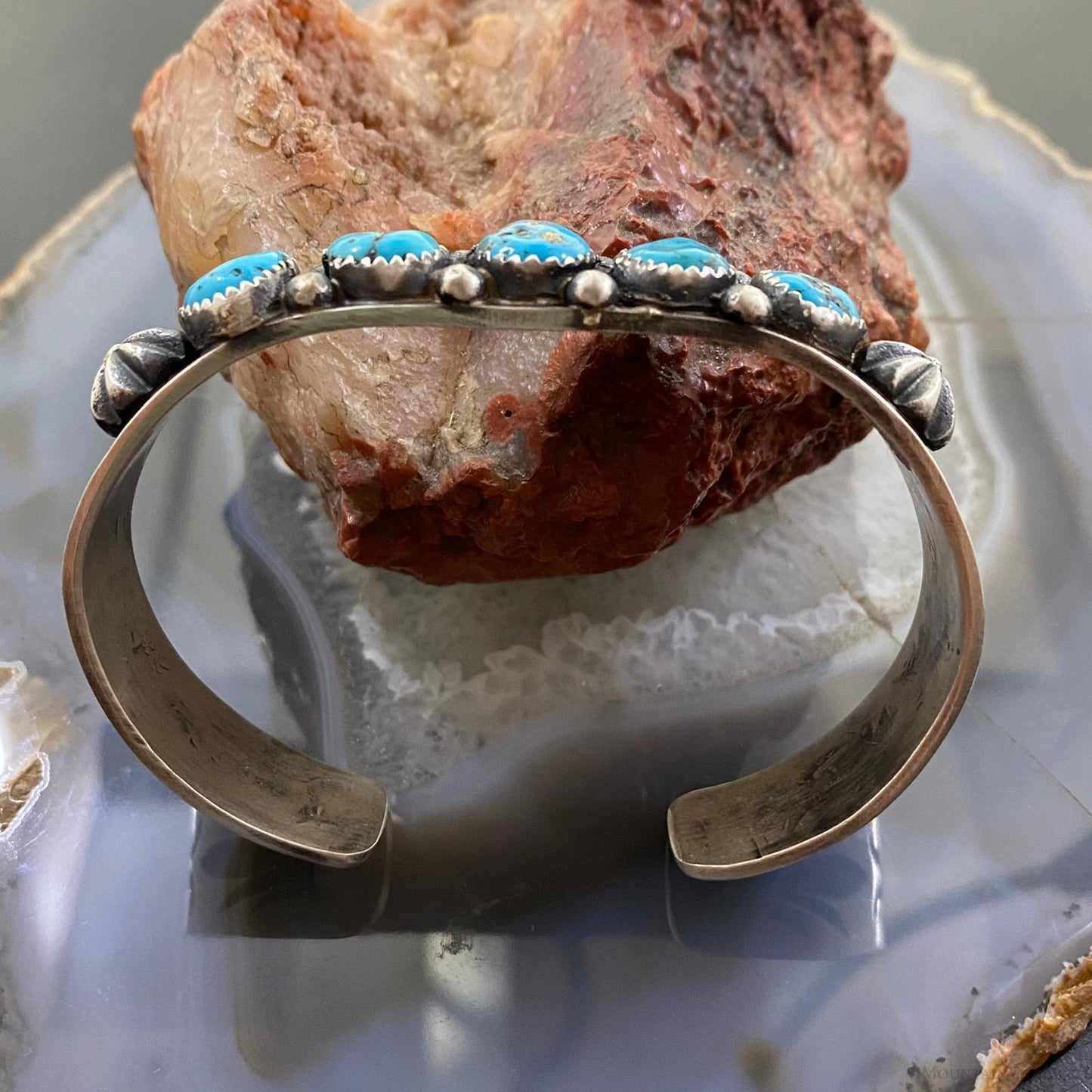 Eva & Linberg Billah Sterling Silver Chunky Turquoise Bracelet For Women and Men