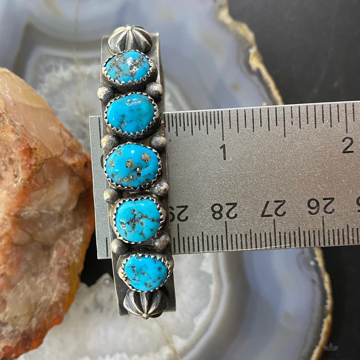 Eva & Linberg Billah Sterling Silver Chunky Turquoise Bracelet For Women and Men