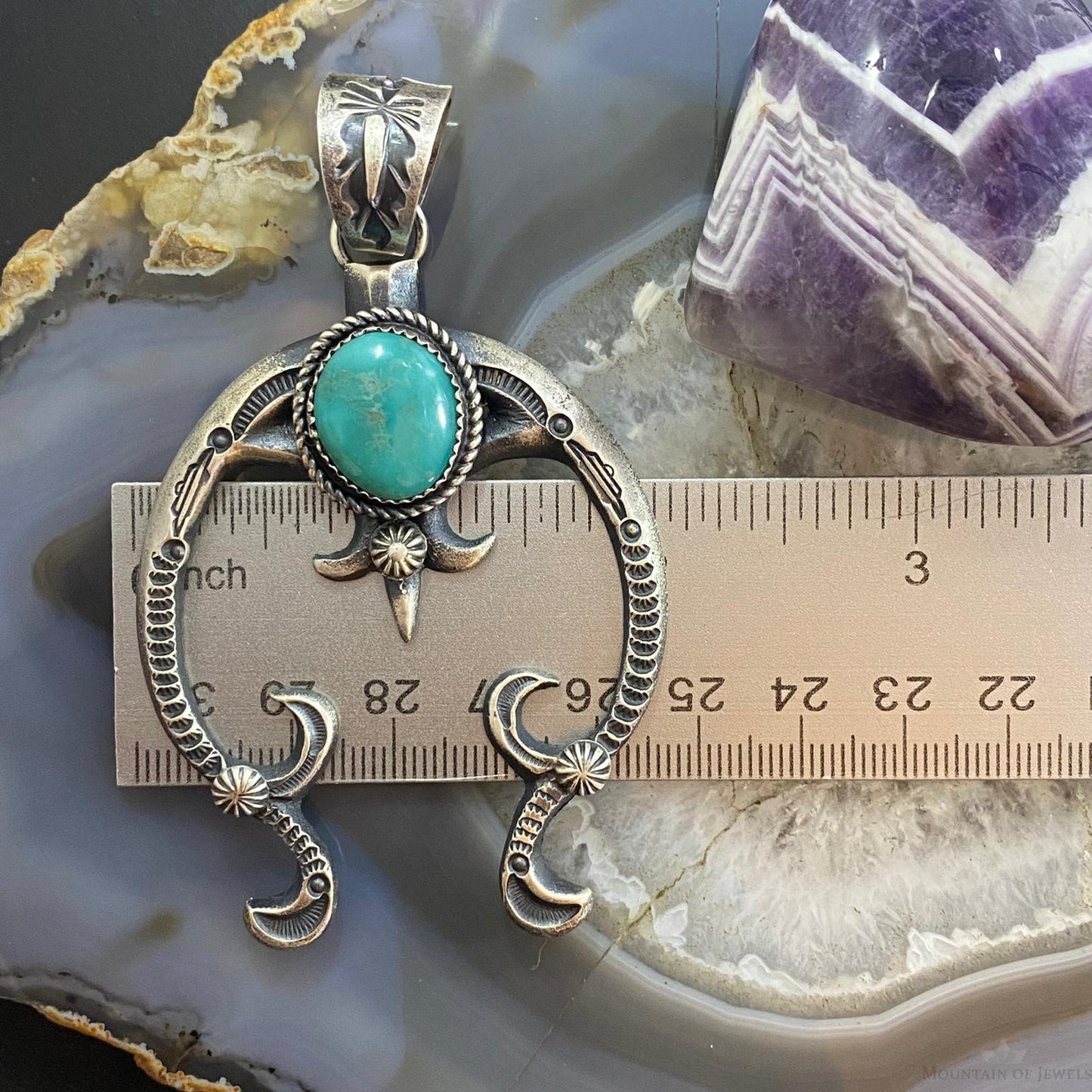 Eva & Linberg Billah Sterling Silver Turquoise Decorated Naja Unisex Pendant #23